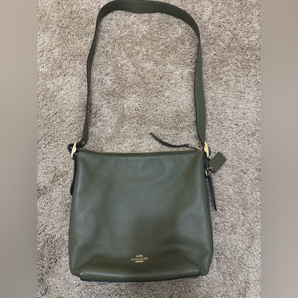 Coach Dark Green Leather Crossbody Bag